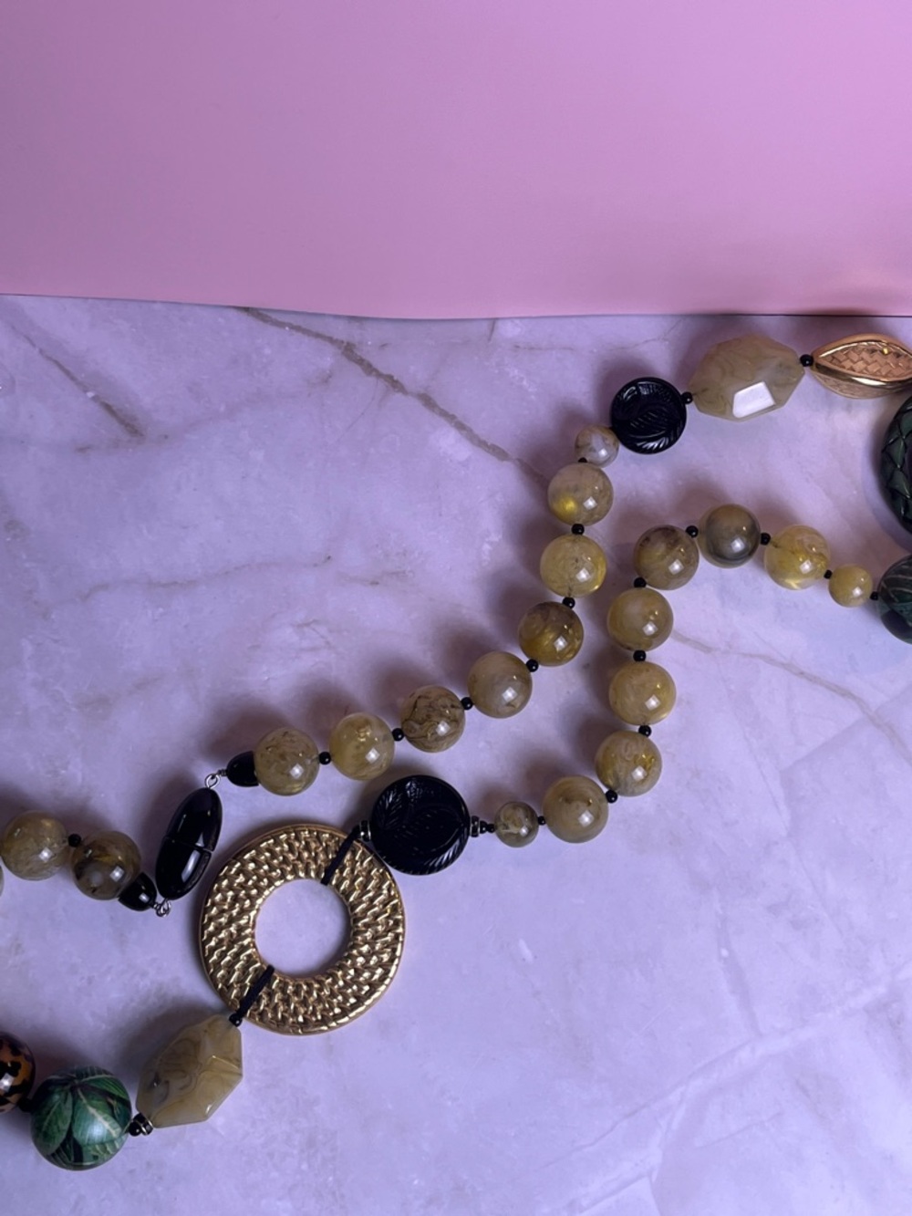 Vintage Angela Caputi Long Resin Necklace RARE HTF - Picture 13 of 15